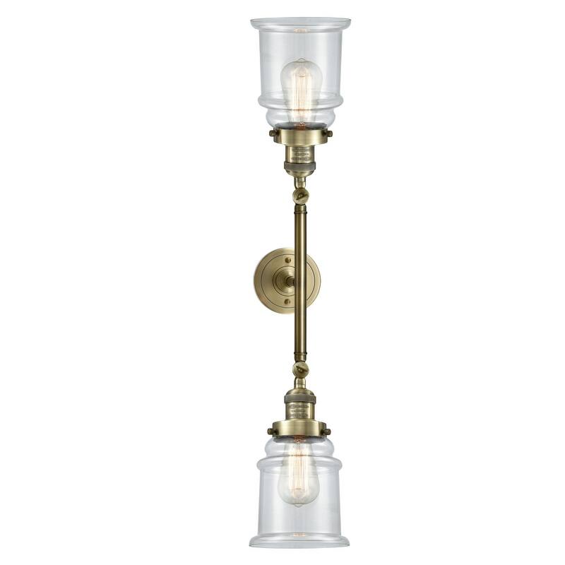 Innovations Lighting Canton 2 Light 25" Wide Bathroom Vanity Light - Antique Brass / Clear