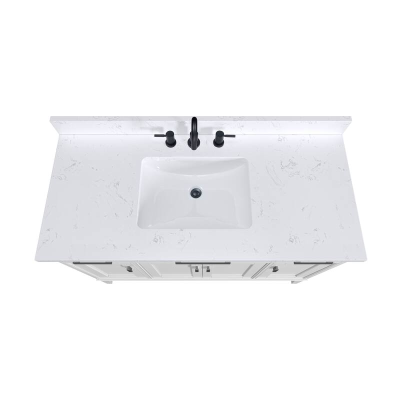 Madison 48 in. Single Sink Bathroom Vanity with Engineered Stone Top - 49" x 22"D x 35"H