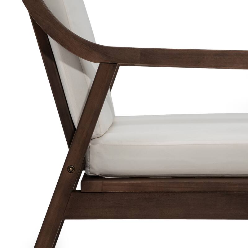 Round Patio Dining Table Set for 6 with Umbrella Hole Durable Acacia Wood Outdoor Furniture