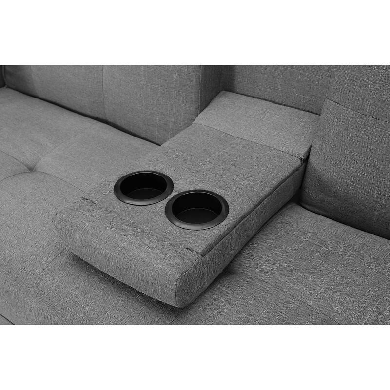 Living Room Modern Sleeper Sofa with 2 Cup Holders