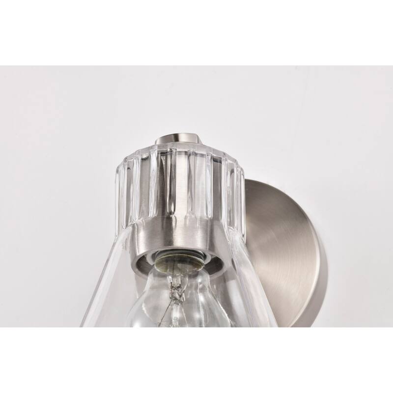 Gianna 1 Light Vanity Brushed Nickel Finish Clear Glass - Brushed Nickel