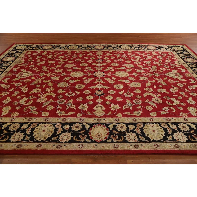 Floral Agra Oriental Area Rug Hand-Tufted Traditional Wool Carpet - 8'11" x 11'10"