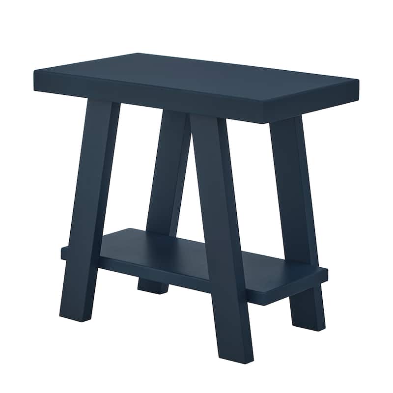 Roundhill Furniture Athens Contemporary Wood Shelf Side Table - Dark Blue - Wood