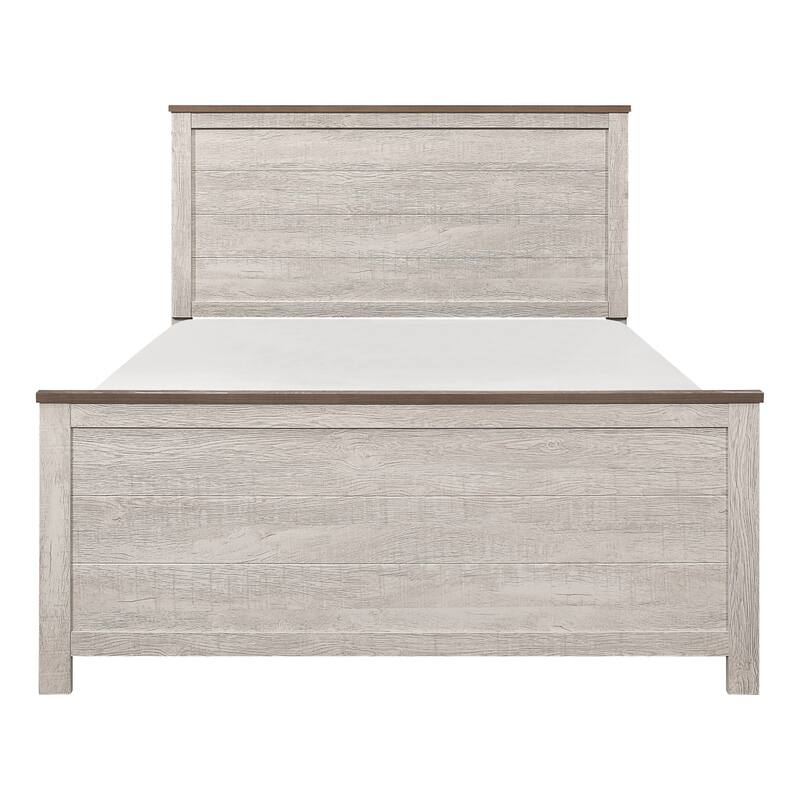 Jillene Antique White Panel Bed - Queen