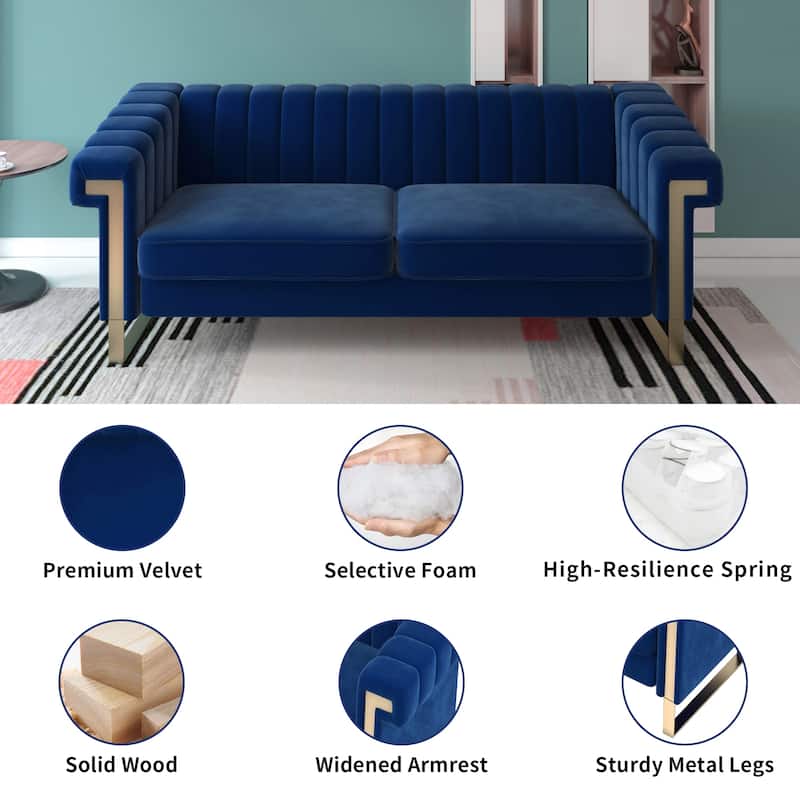 Nordic Modern Velvet Sofa Light Luxury Couch Chair Lounge Loveseat