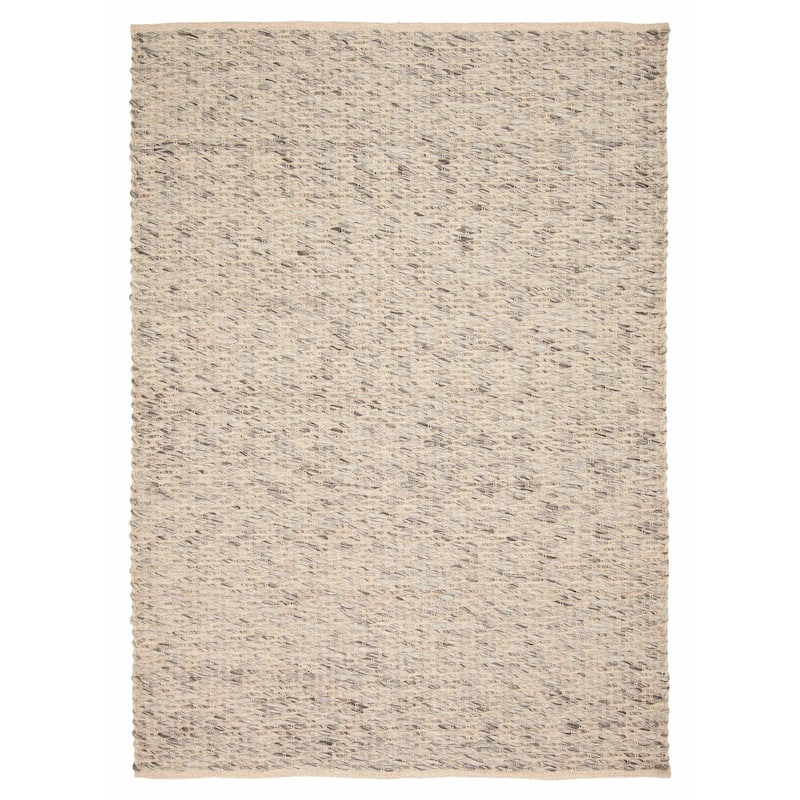 ECARPETGALLERY Braid weave Sienna Khaki Wool Rug - 5'4 x 7'7 - Light Khaki - 5'4 x 7'7