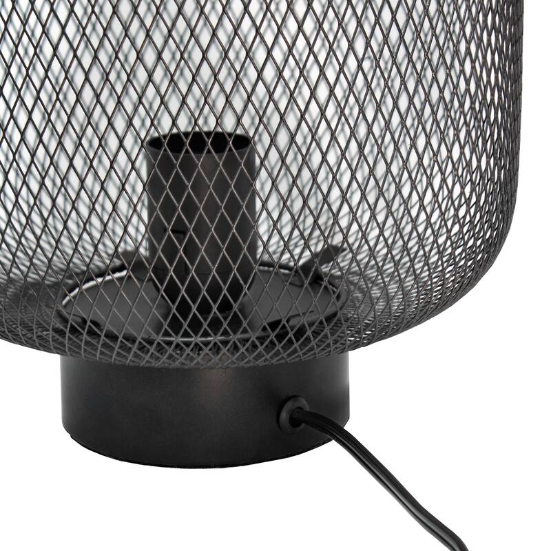 Metal Mesh Cylinder Table Lamp with On/Off Switch - 8.50 x 8.50 x 11.80 in. (L x W x H)