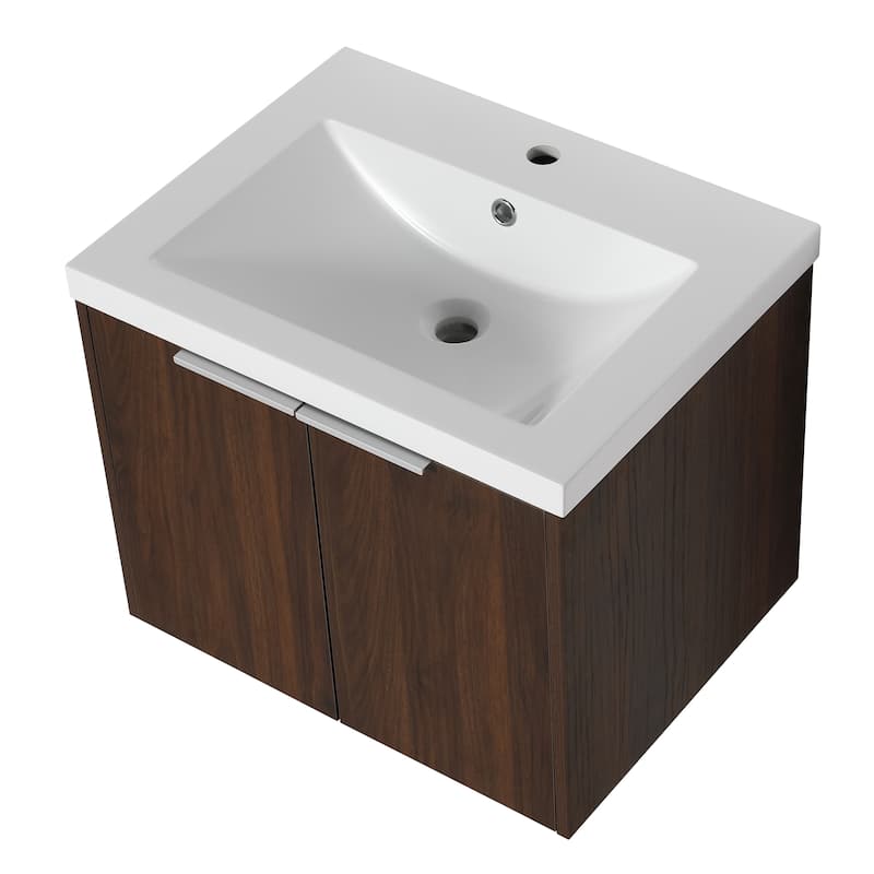 Beingnext 24"/30"/36" Bathroom Vanity with Sink, Floating Bathroom Vanity with 2 Soft Close Doors