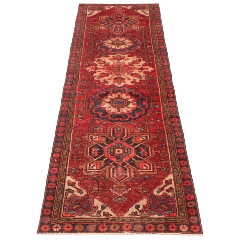 ECARPETGALLERY Hand-knotted Sarabi Red Wool Rug - 2'11 x 10'3
