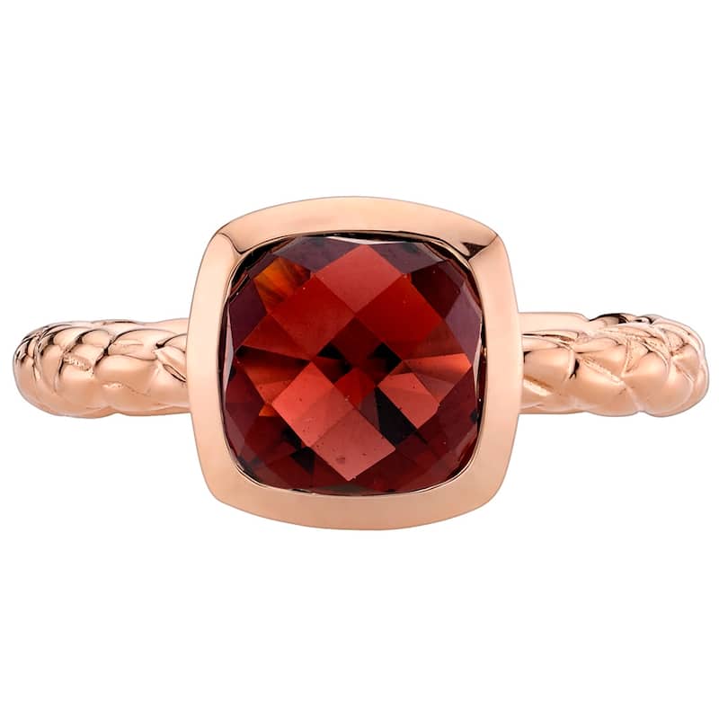 14k Rose Gold 2.5ct Garnet Solitaire Birthstone Ring