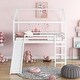 preview thumbnail 2 of 15, Full Size Loft Bed, House Bed with Slide and Guard Rails,High-quality Solid Pine Wood