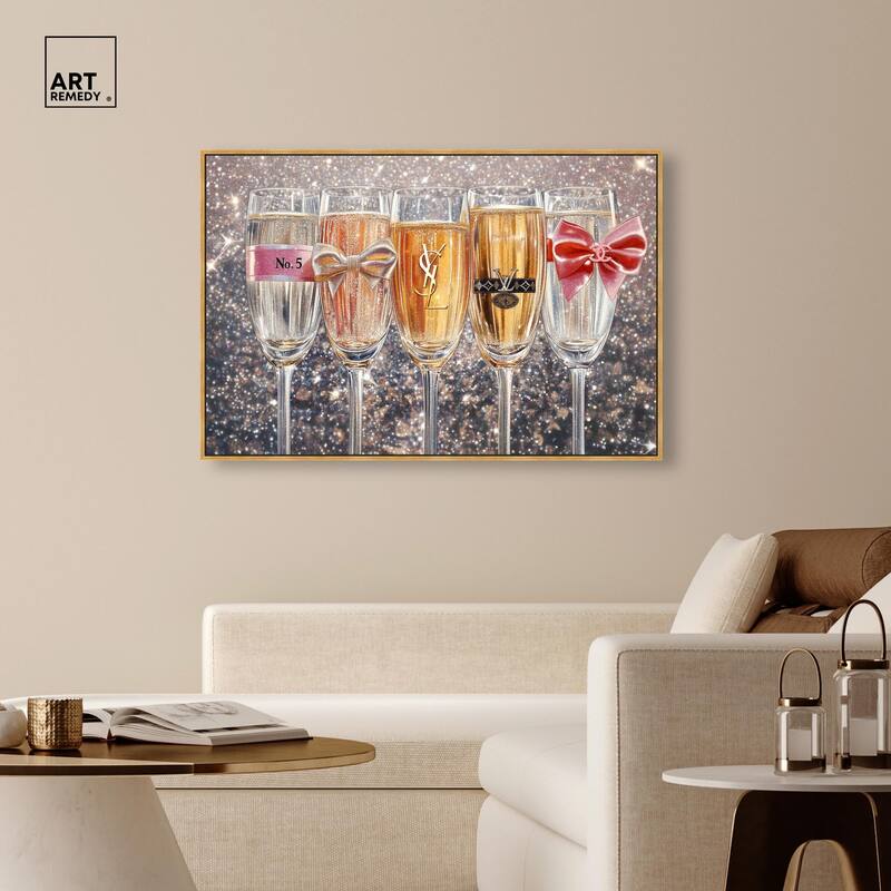 Champagne Glasses Glitz Canvas by Art Remedy