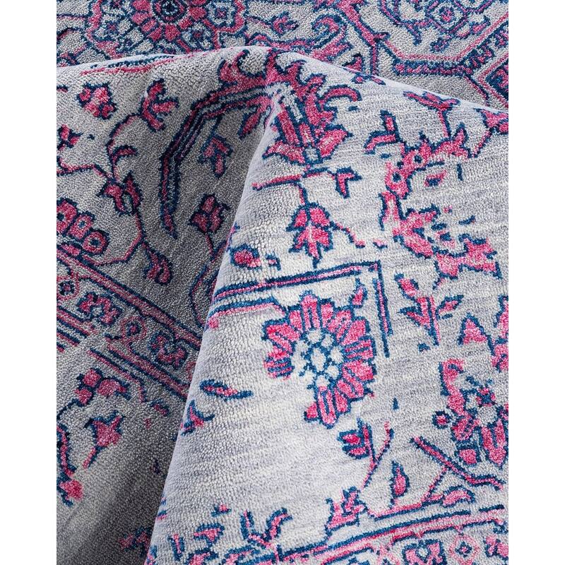 Ikat One-of-a-Kind Hand-Knotted Area Rug - Gray, 8' 1" x 10' 4" - 8' 1" x 10' 4"