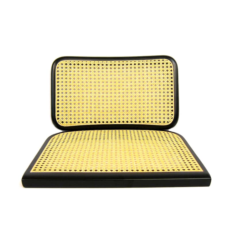 Breuer Cesca Chair Replacement Cane Seat & Back in Black (NO Holes)