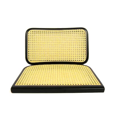 Breuer Cesca Chair Replacement Cane Seat & Back in Black (NO Holes)