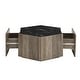 preview thumbnail 11 of 28, Christopher Knight Home Hexagonal Rustic Retro Wood Coffee Table with Marble Tops and Drawers