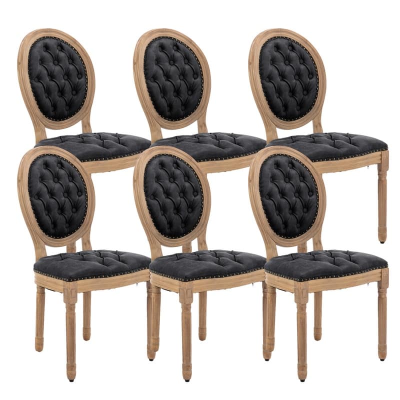 French Chair Dining Chair Solid Wood with Nailhead Trim Set of 2