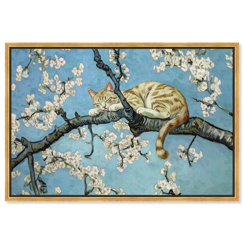 Autumn Blossom Kitten Canvas by Art Remedy - Gold - 36" x 24"