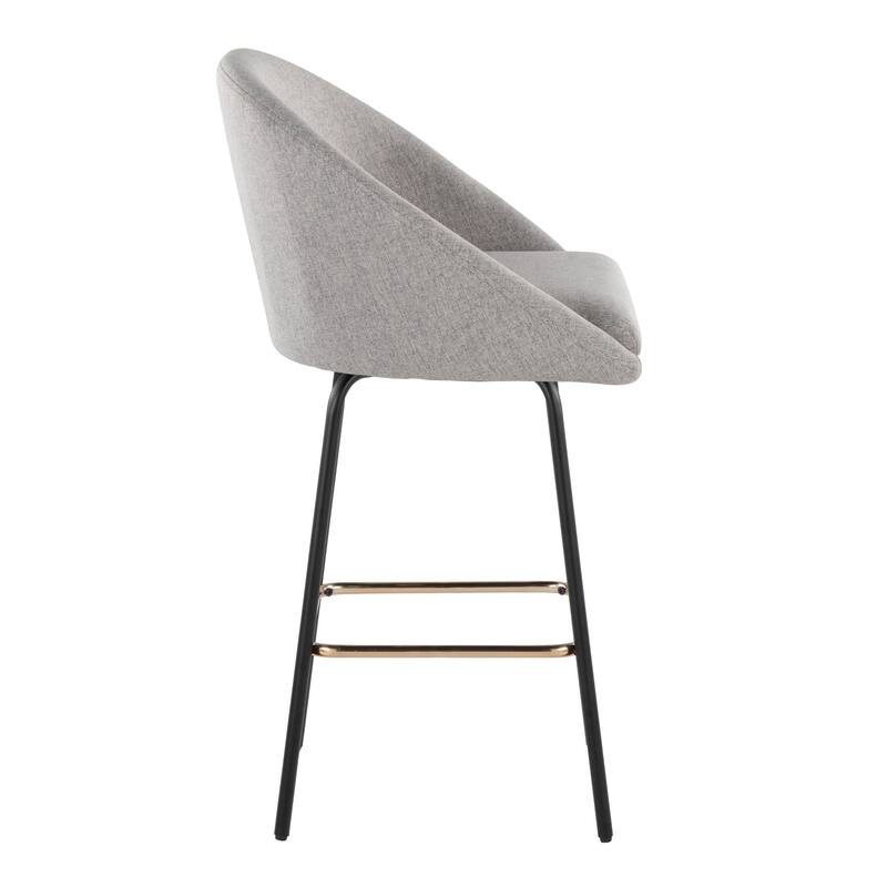 Porch & Den Livesey High Back 26" Counter Stool with Metal Legs & Square Footrest (Set of 2)