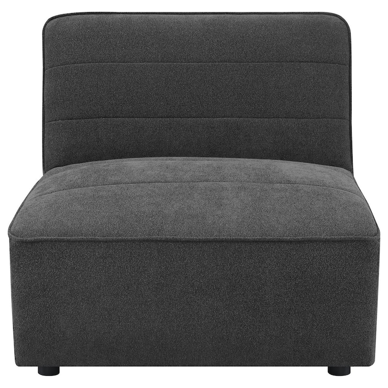 Suri 38 Inch Modular Armless Chair, Soft Modern Boucle Fabric, Gray