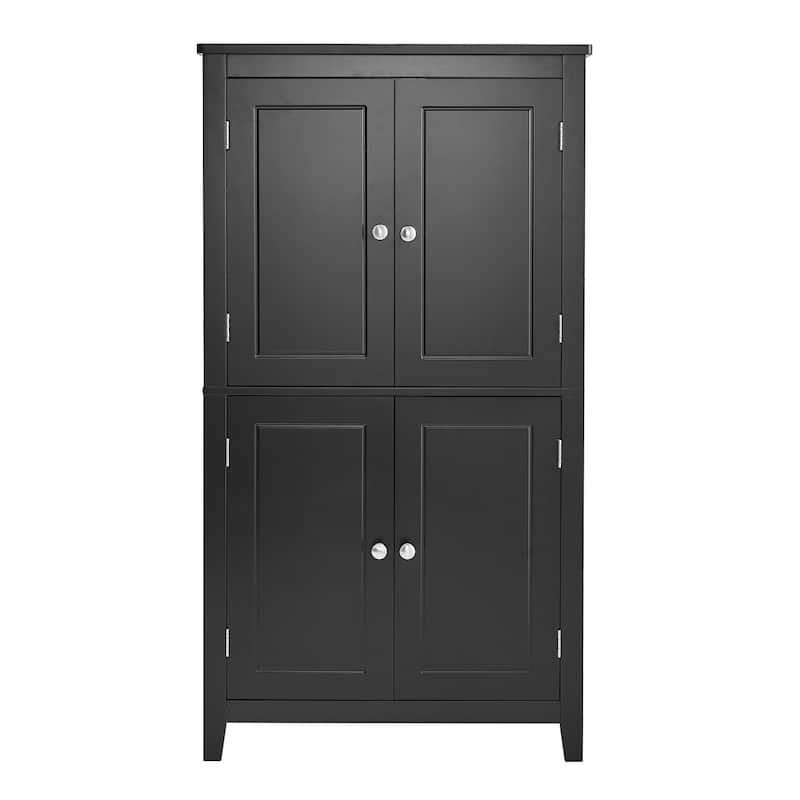 GDFStudio - Amelia Tall Freestanding Bathroom Cabinet with Adjustable Shelves and Secure Storage