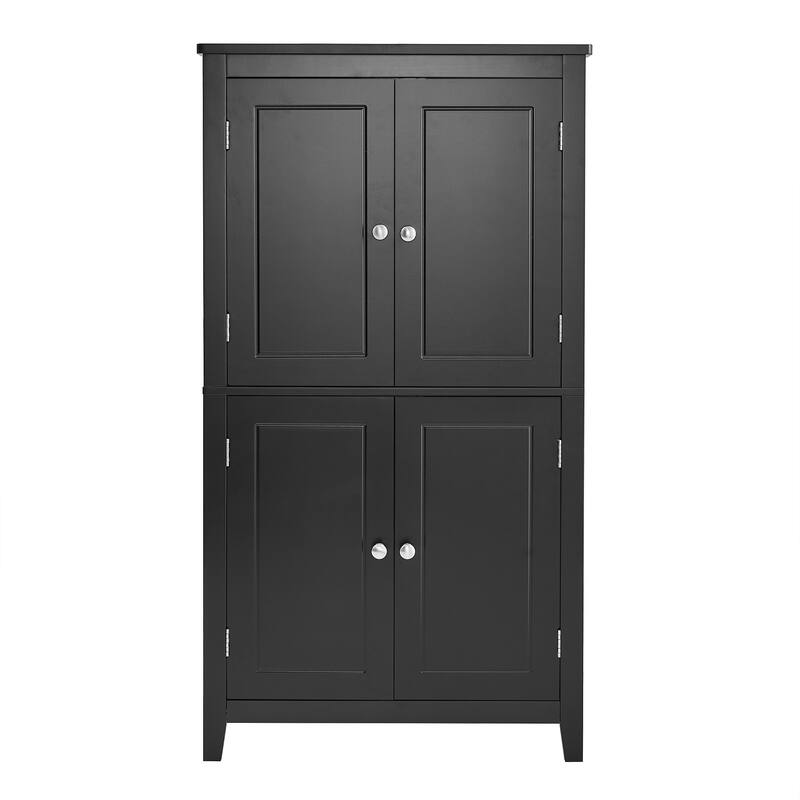 Roomfitters Elegant Bathroom Floor Storage Cabinet with 4 Doors, Adjustable and Adaptable Shelves, Freestanding Unit