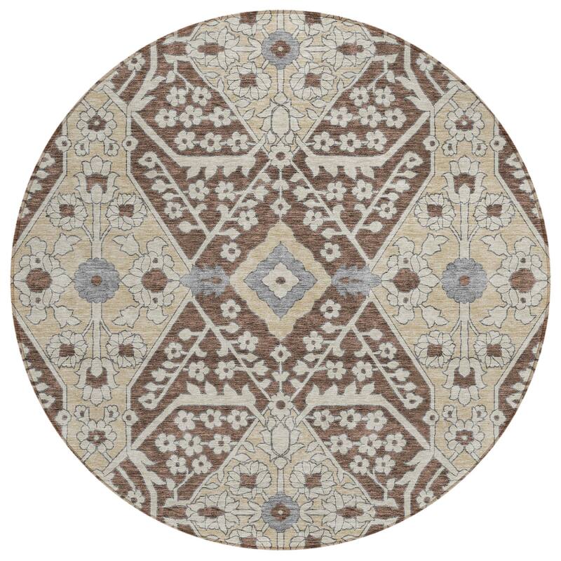 HomeRoots Floral Transitional Rectangle Outdoor Rug