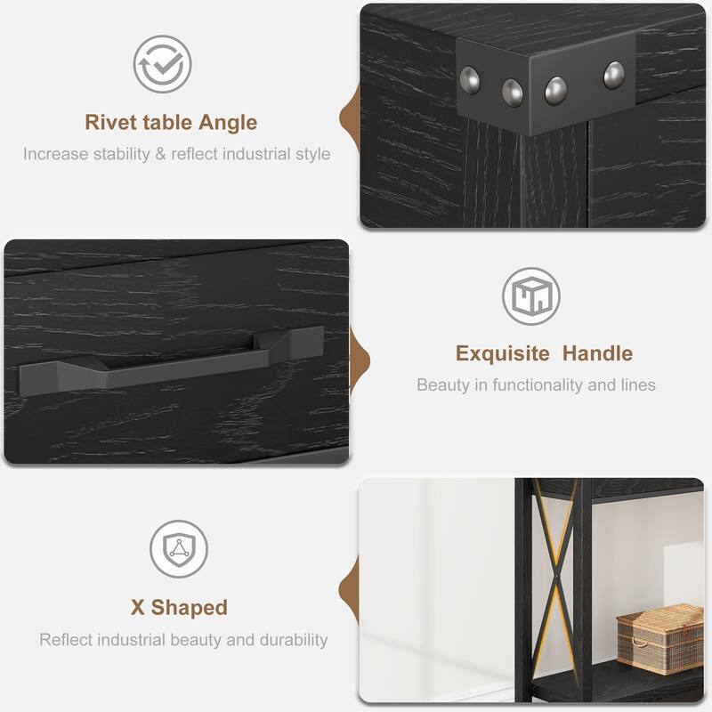 31-inch Side Table Suitable for Entrances, Hallways, and Living Rooms Two-Tier