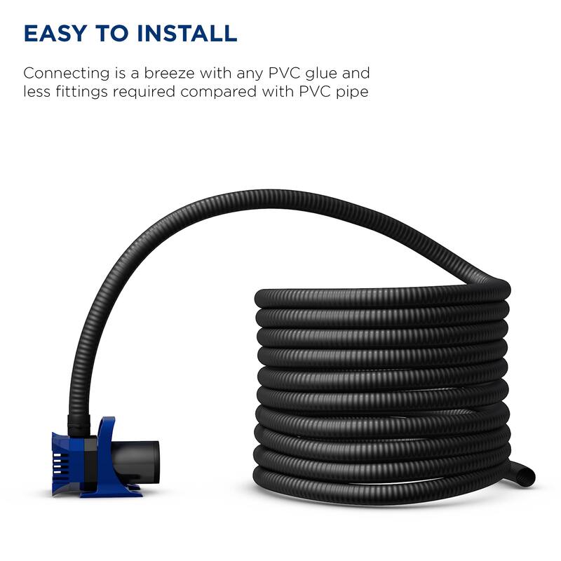 Alpine Corporation PVC Ultra-Flex Hose with 3" Inside Diameter for S-4 Fittings, Black