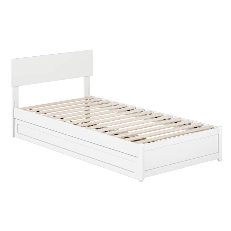Wesley Platform Bed with Panel Footboard and Twin XL Trundle