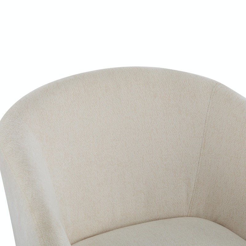 Modern Accent Chair with Round Back & Wooden Legs