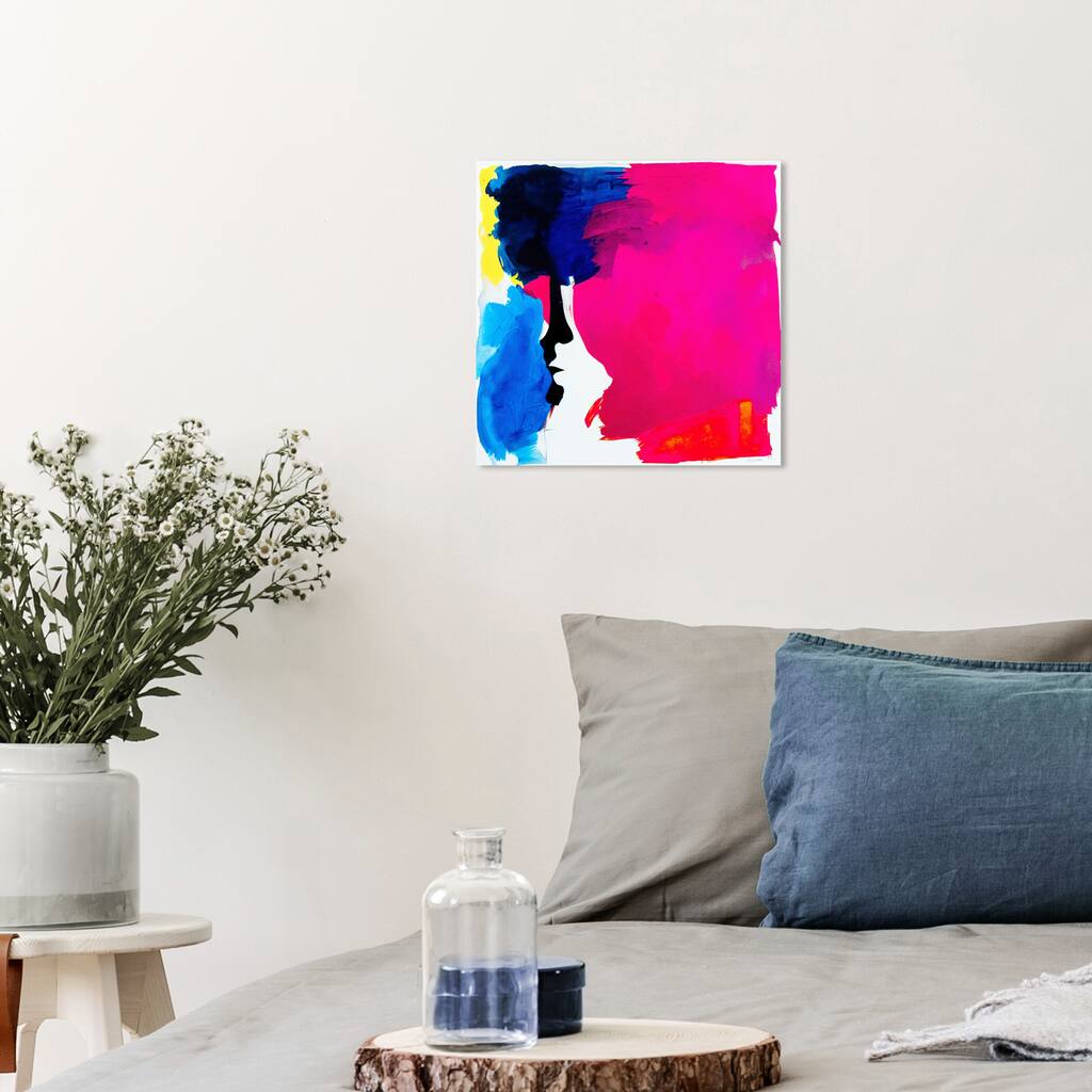 Wynwood Studio Abstract Neon Color Splash Pink and Hot Pink Modern & Contemporary Wall Art Canvas Print