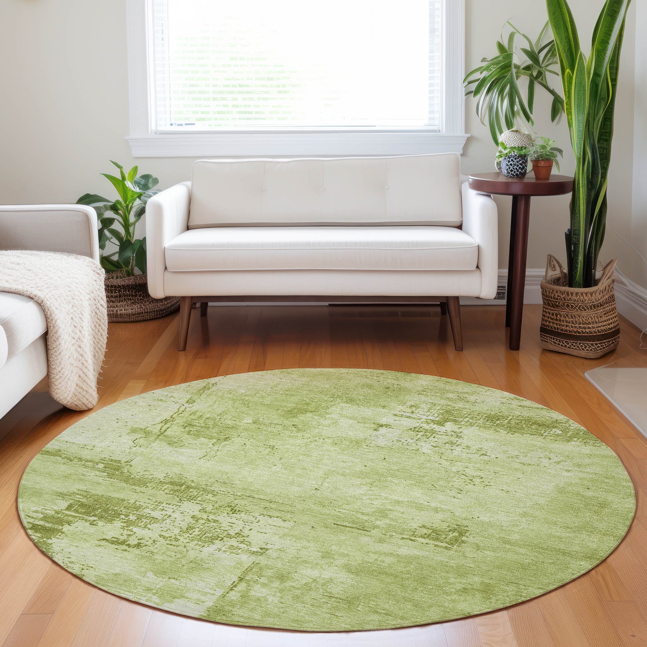 Machine Washable Indoor/ Outdoor Abstract Modern Chantille Rug