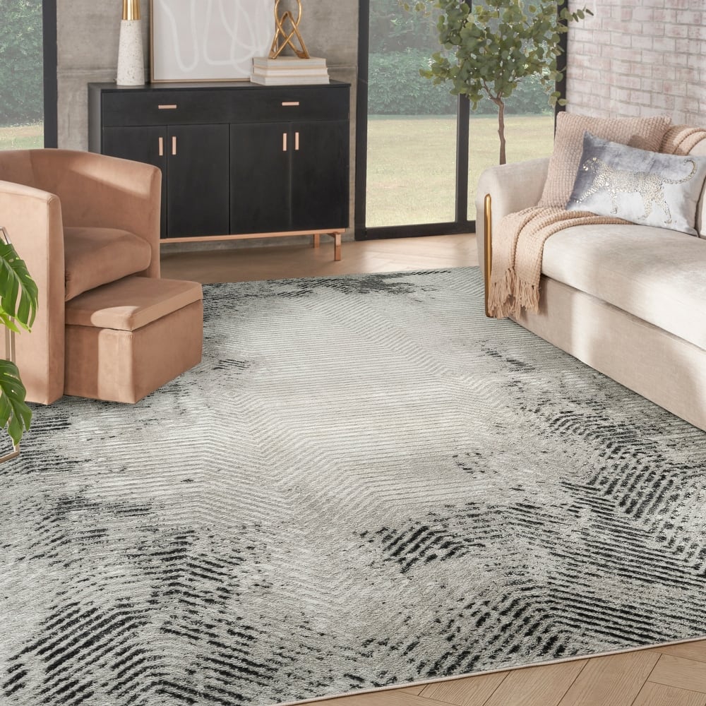 Nourison Dekor Indoor only Grey Persian Area Rug