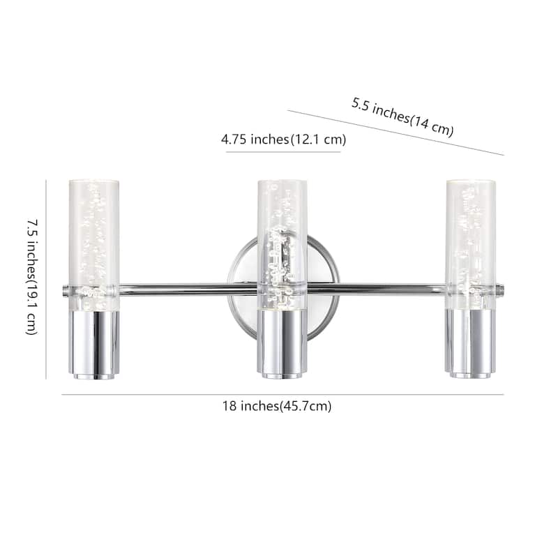 Alain Minimalist Modern Bubble Acrylic/Iron Integrated LED Vanity Light, by JONATHAN Y