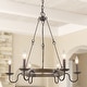 preview thumbnail 4 of 5, The Gray Barn Transitional 6-light Round Candle Chandelier Ceiling Pendant Light