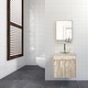 preview thumbnail 6 of 39, 24" Bathroom Vanity Set Tempered Glass/ Ceramics Sink Combo Wall Mounted Natural Cabinet Faucet Drain Mirror clear round sink