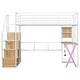preview thumbnail 21 of 26, Twin/Full Size Metal Loft Bed with Computer Desk and LED Light, Kids Bed Frame with Wardrobe and Storage Staircase