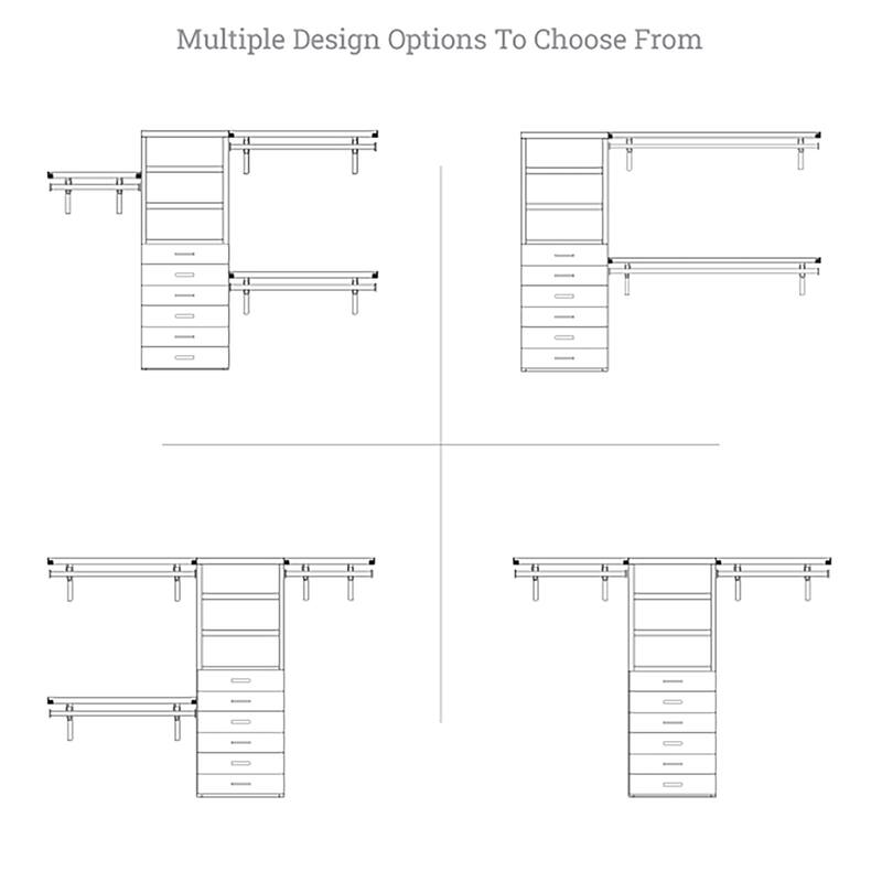 John Louis Home Solid Wood Reach-In Closet System with6-Drawers Honey Maple