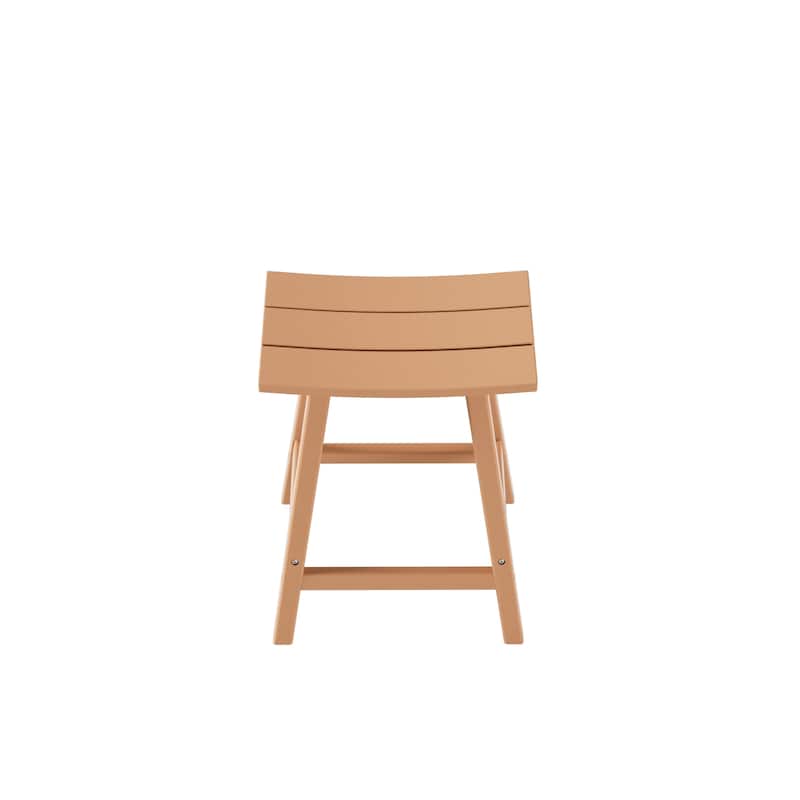 Polytrends Laguna Hdpe All Weather Outdoor Patio 24" Saddle Seat Counter Stool (Set Of 2)