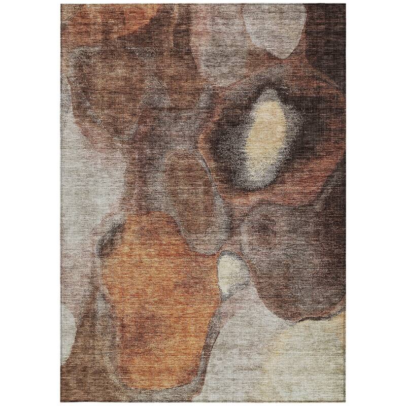 HomeRoots Abstract Transitional Rectangle Outdoor Rug