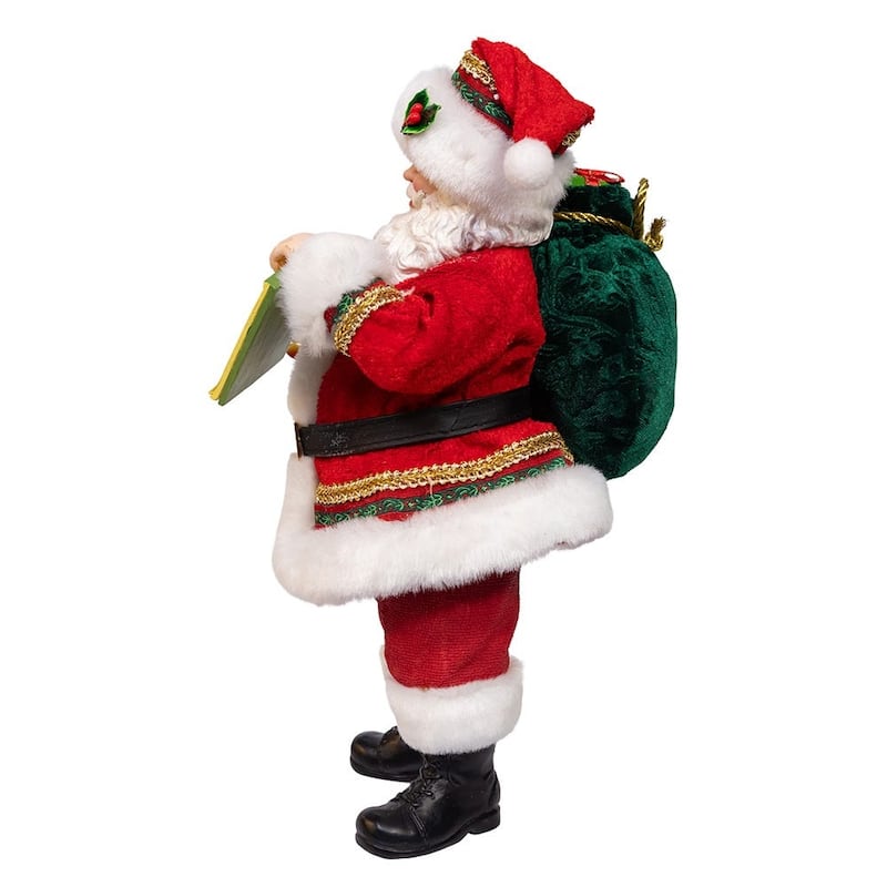 Kurt Adler 10.5" Fabriche Traditional Santa with December 25th Calendar