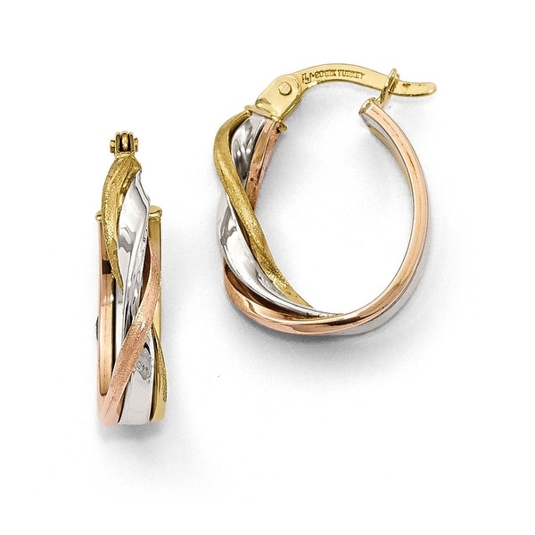 10k Tri Color Gold Earrings Free Shipping Today 10k Tri Color Gold Earrings