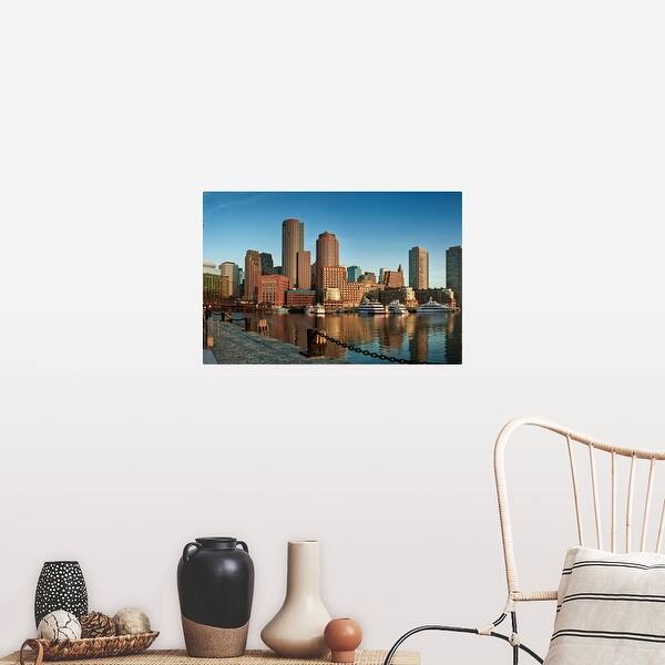 Shop Boston Skyline Massachusetts Poster Print Overstock