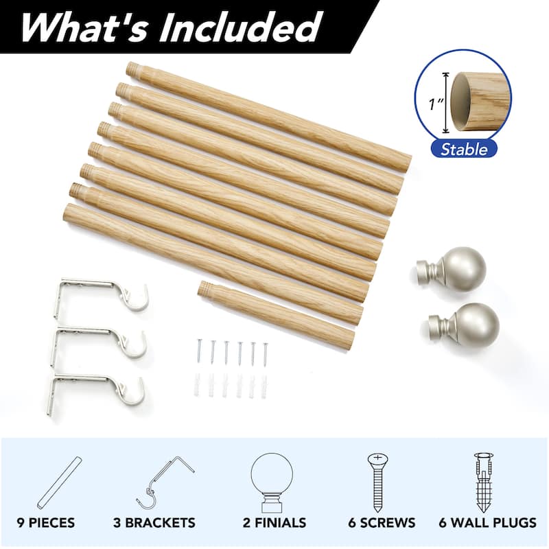 Deconovo 1 Inch Window Curtain Rod