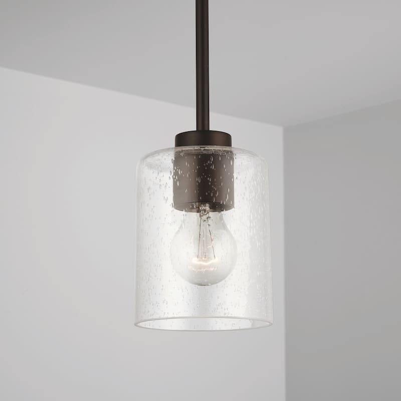 Greyson 1-light Hanging Pendant w/ Clear Seeded Glass