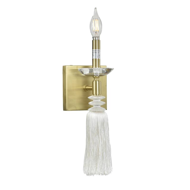StyleCraft Marquette Tassel Wall Sconce - 5"W x 5"D x 14.5"H