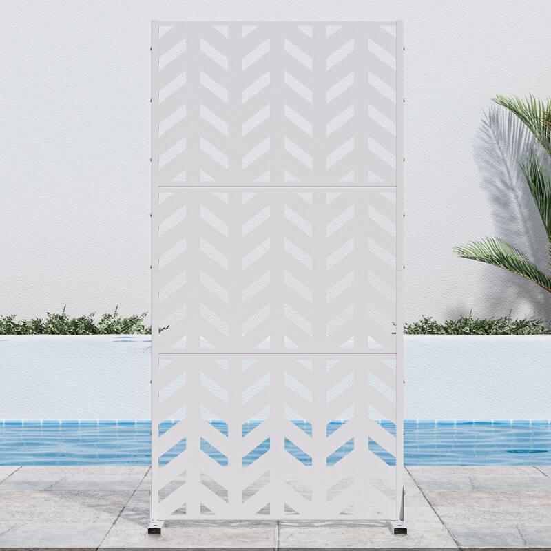 Outdoor Privacy Screen Metal Privacy Screen Panel Free Standing - 72*35