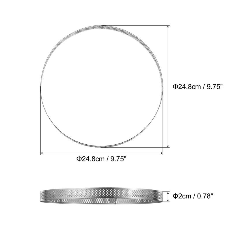 Stainless Steel Circular Cake Rings 9.7" Perforated Cake Mousse Ring Silver - Silver