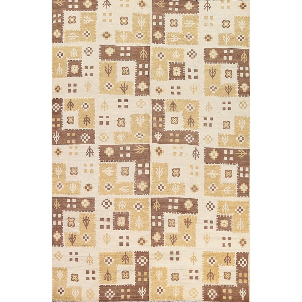 Tribal Geometric Gabbeh Kashkoli Oriental Area Rug Wool Hand-knotted - 6'4" x 9'7"